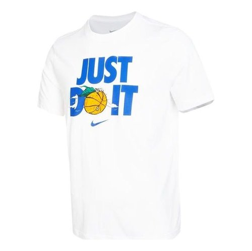 Nike Just Do It Alphabet Printing Round Neck Short Sleeve White - Multi-Color - DV1213-100