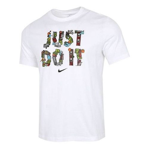 Nike Just Do It Alphabet Printing Sport Short Sleeve - White - DD0802-100