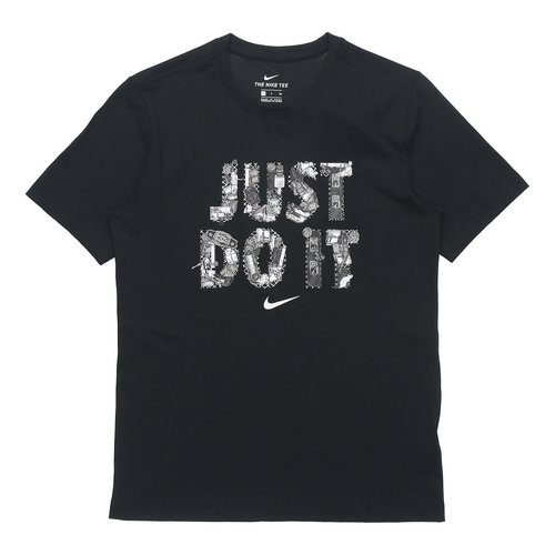 Nike Just Do It Alphabet Printing Sports Short Sleeve - Black - DD0802-010