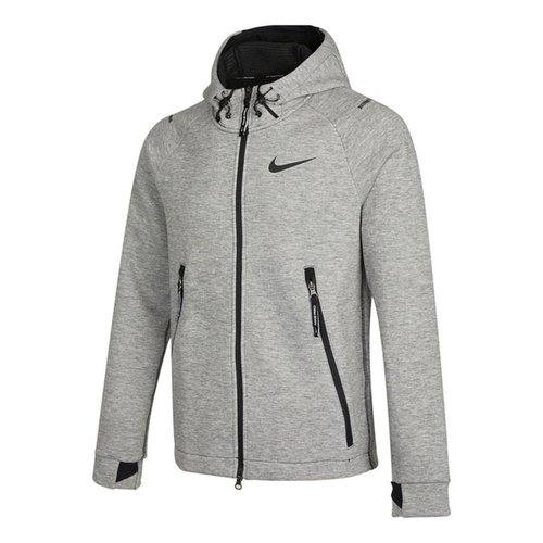 Nike Knit Sports hooded Logo Jacket Gray - Multi-Color - DD1879-010