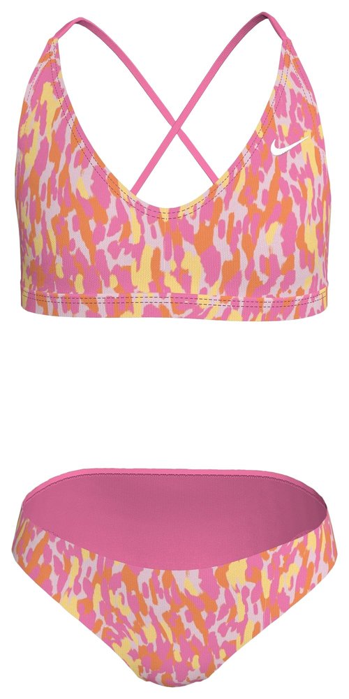 Nike Lace Up Bikini Set - Pink Glow/Yellow - NESSG743-663