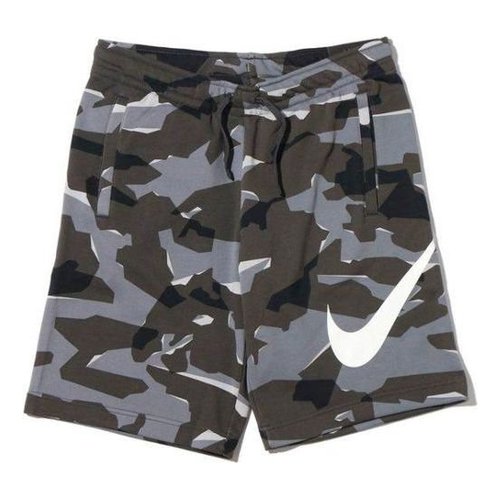 Nike Large Logo Printing Drawstring Shorts Camouflage 'Gray