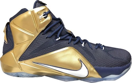 Nike Lebron 12 Akron PE - Midnight Navy Blue/Metallic Gold - HO14-MNBSKT-774-520358