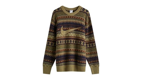 Nike Life Fair Isle Sweater - Neutral Olive