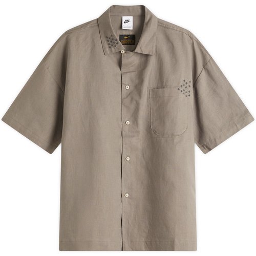 Nike Life Sashiko Short Sleeve Shirt - Cave Stone/Anthracite - HJ2981-289
