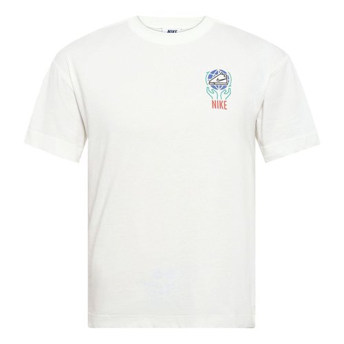 Nike Logo Alphabet Breathable Printing Short Sleeve White T-Shirt - DA1490-101