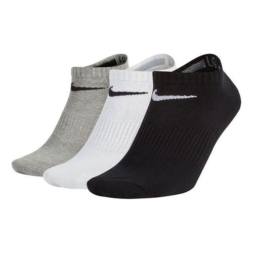 Nike Logo Pattern Casual Sports Socks 3 Pairs - Gray/White/Black - SX4705-901