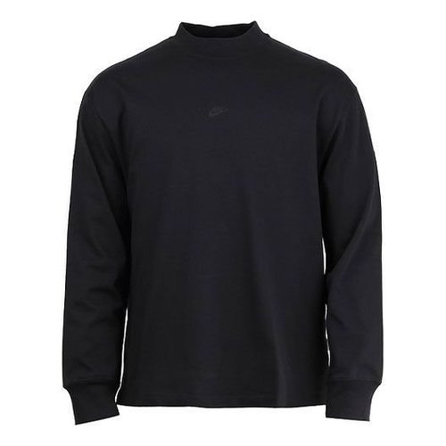 Nike Logo Pattern Loose Round Neck Long Sleeves Couple Style - Black - DD7029-010