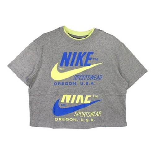 Nike Logo Splicing Casual Short Sleeve - Grey/Multi-Color - CJ2041-091