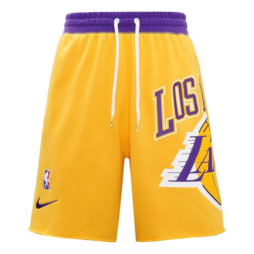 Nike Los Angeles Lakers Basketball Athleisure Casual Sports Breathable Shorts - Yellow - DB1956-728