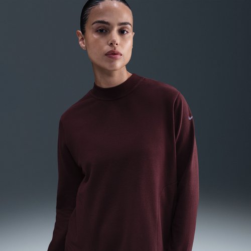 Nike M One Reversible French Terry Pullover Top Maternity - Burgundy Crush - FZ0452-652