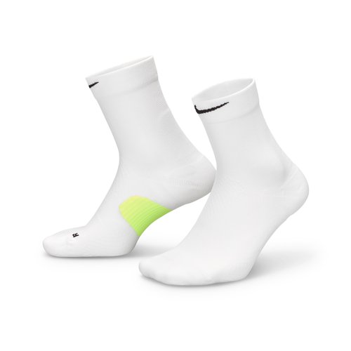 Nike Running Midweight Micro Crew Socks 1 Pair - White/Volt/Black - HV6935-100