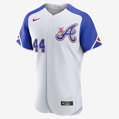 Nike MLB Atlanta Braves City Connect Hank Aaron - White/Royal Blue - 890001O2QFJ-1Z0