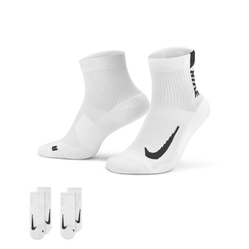 Nike Multiplier Running Ankle Socks 2 Pair - White/Black - SX7556-100