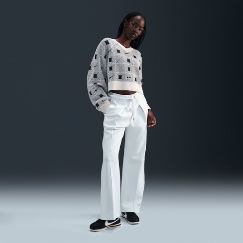 Nike Naomi Osaka High-Waisted Loose Knit Pants - Summit White/Pale Ivory/Light Orewood Brown - FV7798-121