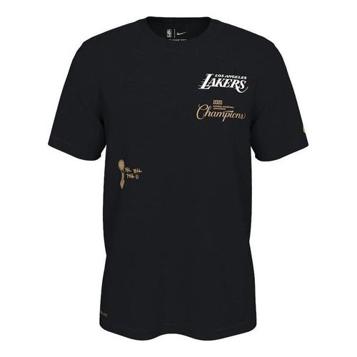 Nike NBA 2020 Los Angeles Lakers Basketball Short Sleeve Black T-Shirt - DN4816-010
