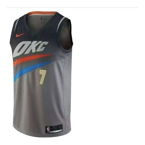 Nike NBA Basketball Sports Jersey Vest SW Fan Edition 1819 Season Thunder Anthony No. 7 Gray - Grey - 912134-042