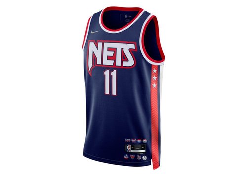 Nike NBA Brooklyn Nets Kyrie Irving City Edition 2021/22 Anniversary DriFit Swingman Jersey - Midnight Navy Blue/Gym Red/White - DB4018-400