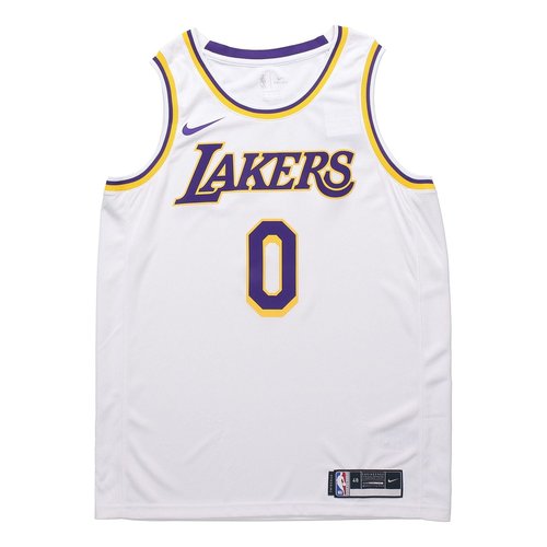 Nike NBA Casual Sports Retro Basketball Jersey/Vest SW Fan Edition 2020 Season Los Angeles Lakers Kuzma 0 - White - CW3595-106