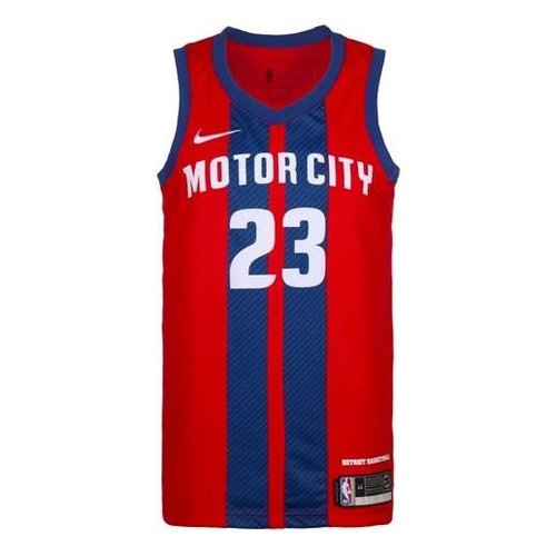 Nike NBA City Version 20-21 Season Detroit Pistons 23 Alphabet Printing Basketball Vest - Red - AV4636-658