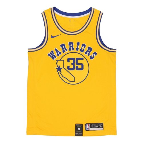 Nike NBA Golden State Warriors Durant Gold Hardwood Classics Swingman Jersey - Yellow - AJ3878-729