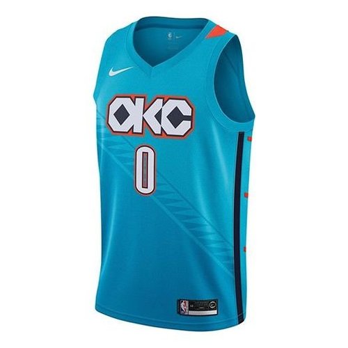 Nike NBA Russell Westbrook City Edition Oklahoma City Thunder Swingman Jersey - Blue - AJ4632-445