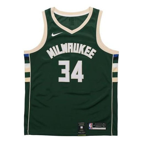 Nike NBA Milwaukee Bucks Giannis Antetokounmpo Icon Edition Dri Fit Swingman Jersey - Green - 864489-323