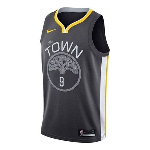 Nike NBA Stripe Alphabet Printing Basketball Jersey/Vest SW Fan Edition Golden State Warriors No. 9 Coal Black - 877205-065