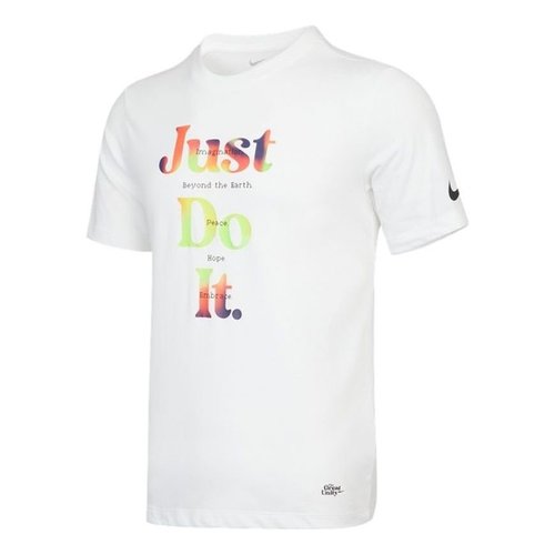 Nike Nk Df Great Unity Ss Tee2 Leisure Sports Letter Print Short Sleeve - White - DM7908-100