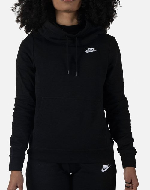 Nike NSW CLUB FUNNEL NECK HOODIE - Black - 853928-010