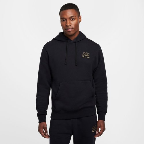 Nike NSW Club Pullover Hoodie - Black/Black/Gold - HQ2476-010