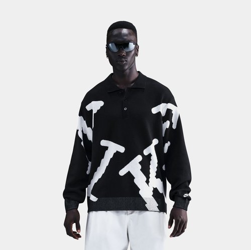 Nike NSW Club Rugby Top Long Sleeve Shirt - Black/White/White - HV1436-010