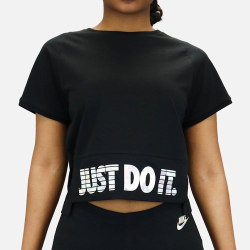 Nike NSW JUST DO IT HOLOGRAM CROP-TOP - Black/Black-White - 886263-010