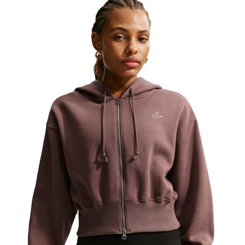 Nike NSW Phoenix Fleece Bling Crop Full-Zip Hoodie - Tattoo/Tattoo - IQ1256-502