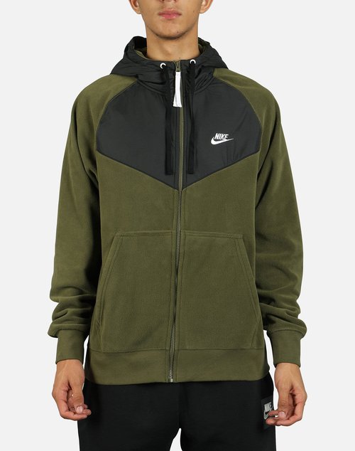 Nike NSW SEASONAL WINTERIZED FULL-ZIP HOODIE - Olive Green - 929114-395