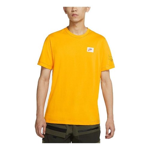 Nike Nsw Tee Swoosh 50 Lbr Casual Sports Breathable Printing Short Sleeve Gold Color T-Shirt - DJ1394-739