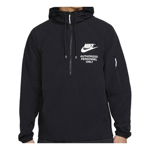 Nike NSW Woven Unlined Anorak Hoodie Asia Sizing - Black/White - DN2640-010