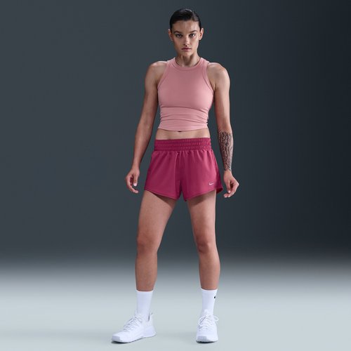 Nike One Dri-FIT Mid-Rise 3" Brief-Lined Shorts - Sweet Beet - DX6010-635