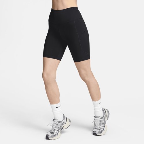 Nike One High-Waisted 8" Biker Shorts with Pockets - Black/Black - FZ6758-010