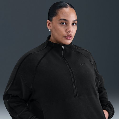 Nike One Therma-FIT 1/2-Zip Oversized Top Plus Size - Black/Dark Smoke Grey - HV3717-010