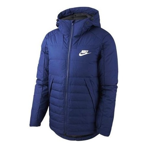 Nike Outdoor Windproof Stay Warm Casual hooded down Jacket Navy Blue Dark blue - Dark Blue - AJ7947-429