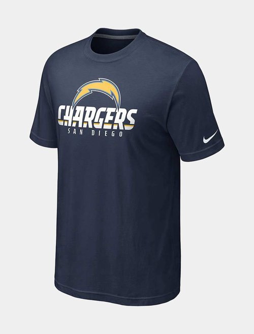 Nike Oversized Authentic Logo NFL San Diego Chargers T-Shirt - Navy/Grey - 503826-419