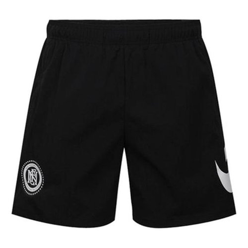 Nike Pants Large Logo Solid Color Sports Soccer/Football Shorts Black - AQ0665-010