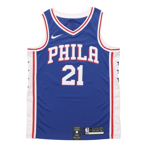 Nike Philadelphia 76ers Joel Embiid No. 21 Jersey - Blue - CJ7678-498