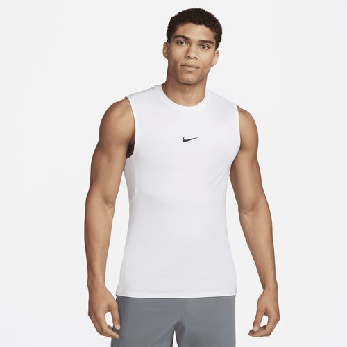 Nike Pro Dri-FIT Slim Sleeveless Top - White/Black - FB7924-100