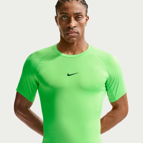 Nike Pro Dri-FIT Tight Short-Sleeve Fitness Top - Green Strike/Black - FB7932-398
