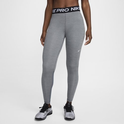 Nike Pro Mid-Rise Mesh-Paneled Leggings - Smoke Grey/Heather/Black/White - CZ9779-084