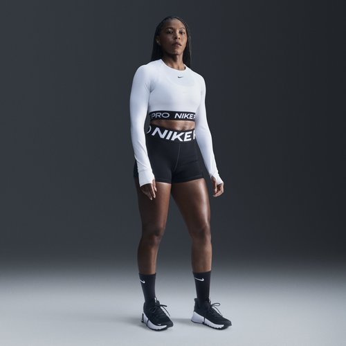 Nike Pro Sculpt High-Waisted 3" Biker Shorts - Black/White - FV7033-010
