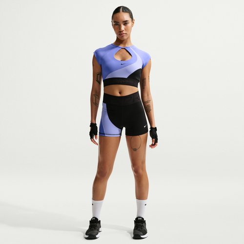 Nike Pro Sculpt High-Waisted 3" Biker Shorts - Black/Light Thistle/Sapphire/White - IQ0363-013
