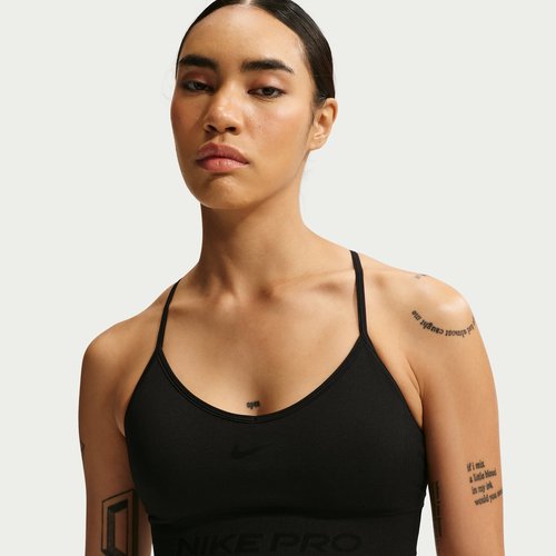 Nike Pro Seamless Light-Support Padded Sports Bra - Black - IB9843-010